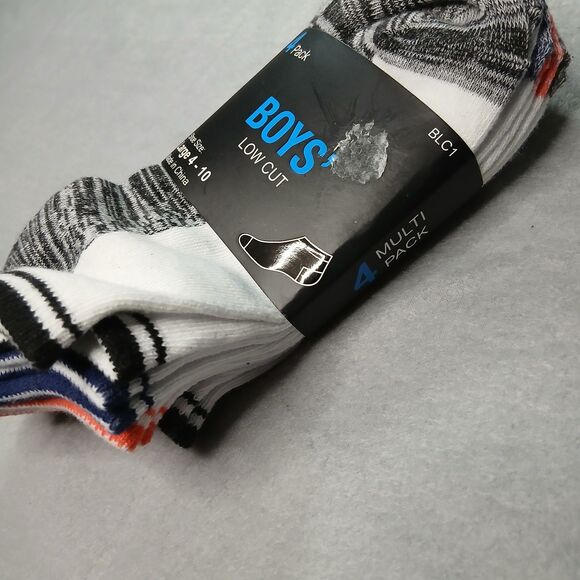 4pr Gildan Low Cut Socks Moisture Wicking Mulit Color Spandex NWT Boys sz: 3-10 - Picture 3 of 5